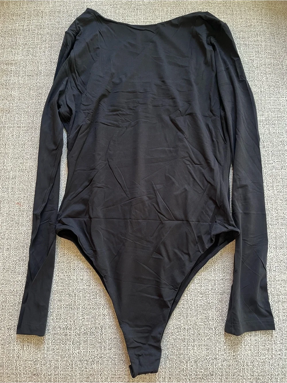 Black Long-Sleeve Women’s Bodysuit - Sleek Stretch Fit XL